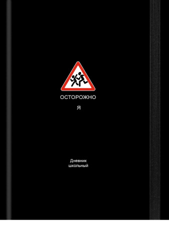Дневник шк. 7БЦ/у. Забавный дизайн на чёрном-5, резинка