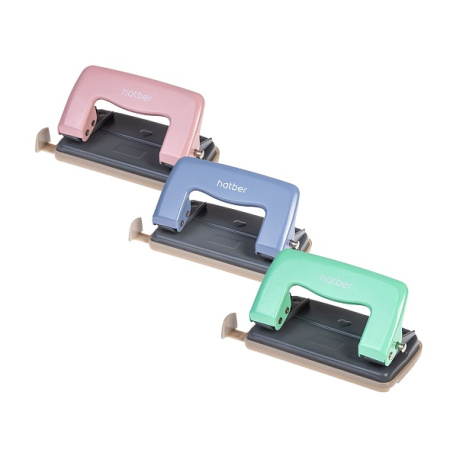 Дырокол 12л Record метал. ассорти с линейкой