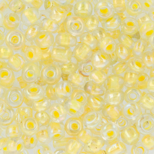Бисер желтый 3мм 10гр прозрачный бензиновый (0201-0228)