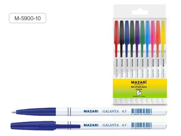 Набор шариковых ручек.10цв. Galanta