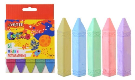 Мел цветной /асфальта набор 5 цветов Cosmo