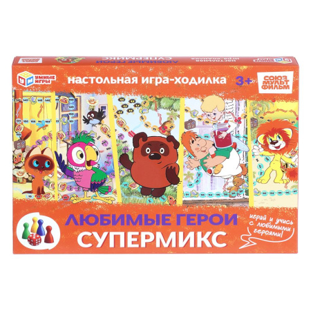 Игра настольная Ходилки Любимые герои супермикс