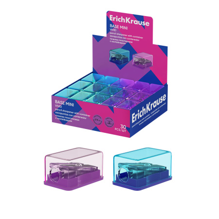Точилка пластик с контейнером ЕК Base Mini Vivid