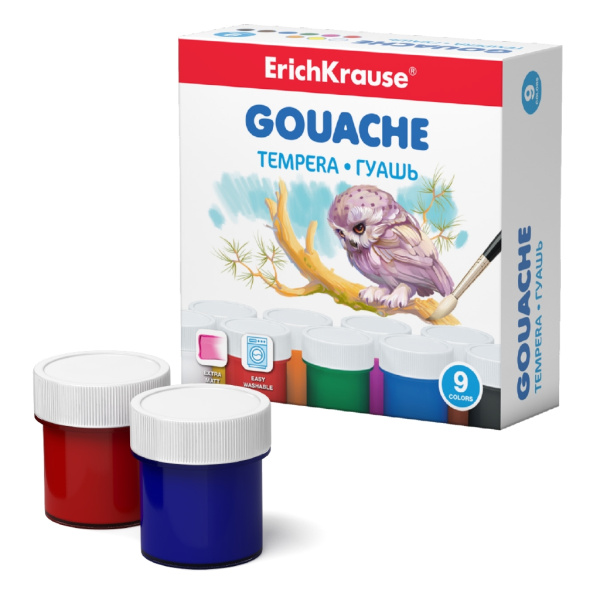 Гуашь Erich Krause 09цв. 20мл