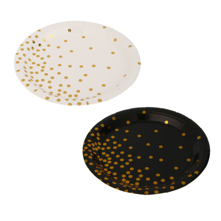 Тарелка бумажная Белый, чёрный 6шт 18см