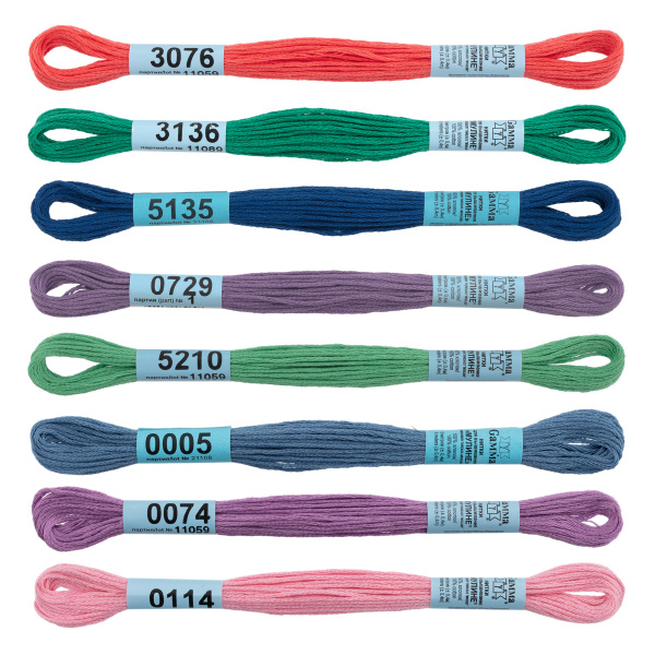 Нитки для вышивания Мулине 8цв*8м Crystal