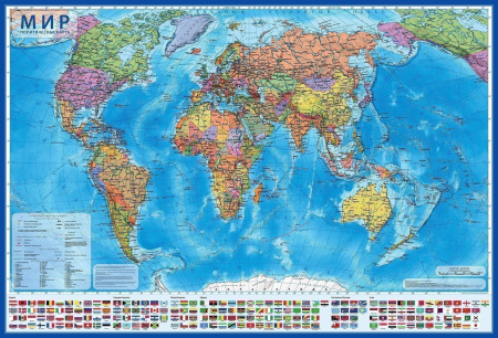 Карта мира полит. 157х107см М1:21,5млн лам интерактивная