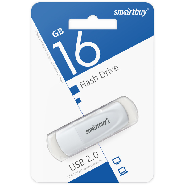 Флэшка 16Gb Scout белый