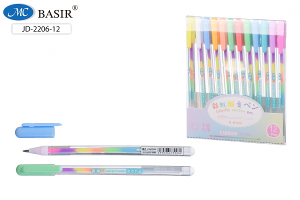 Набор гелевых ручек 12цв. MС Многоцветный неон  0,8мм