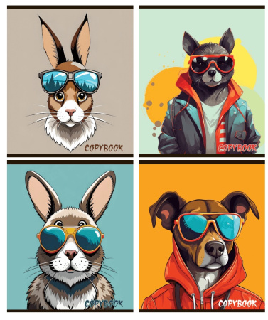 Тетрадь 48л Любимцы в очках