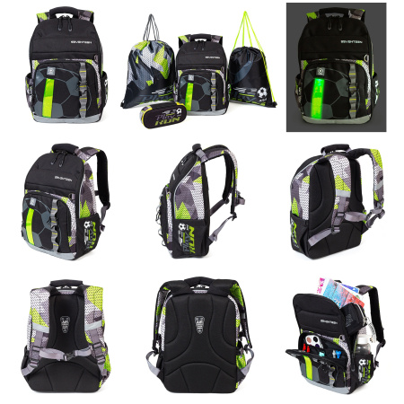 Рюкзак 37*26*13,5см Seventeen Футбол,  эргономич. с LED-подсветко