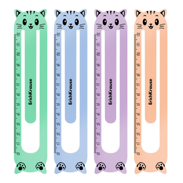 Закладка пластик 15cм Matt Pastel Bloom  набор 4шт