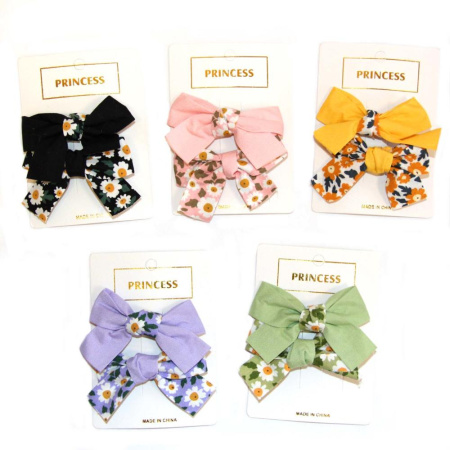 Зажимы д/волос 2в1 Бантики 6см