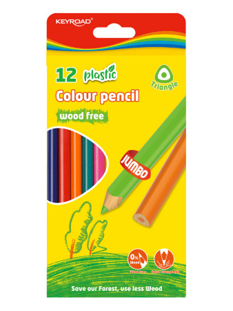 Карандаши .пластиковые Jumbo 12цв трёхгранные