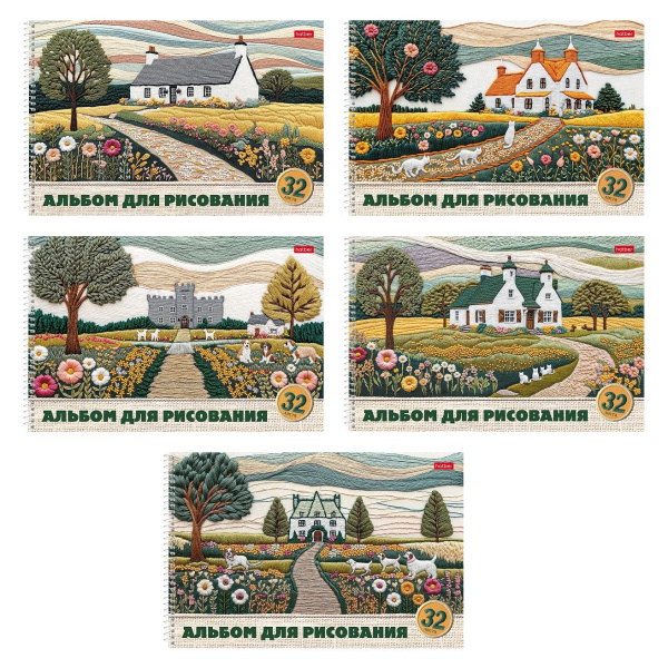 Альбом/гребень 32л Тепло стежков, пластик.обл.