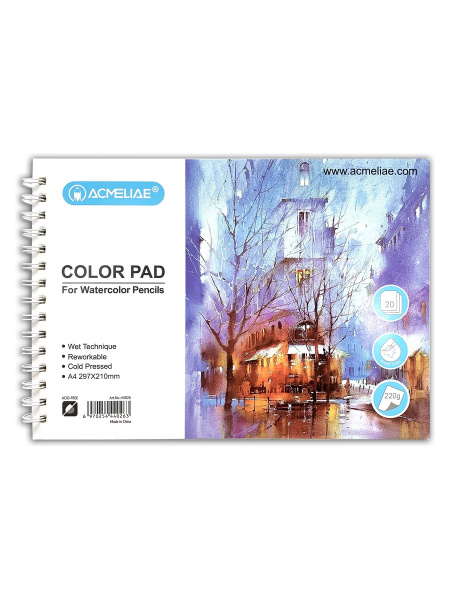 Скетчбук/гребень А4 20л для акварели