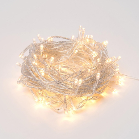 яЭл.Гирлянда 100 LED Белый Теплый прозр. провод