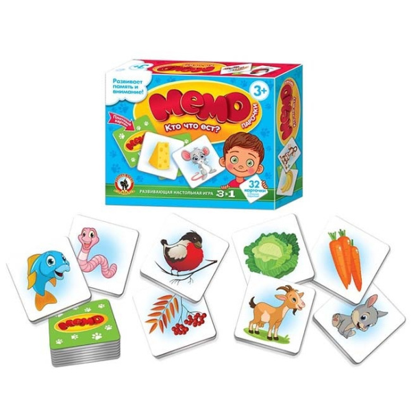 Игра настольная Мемо Кто что ест?