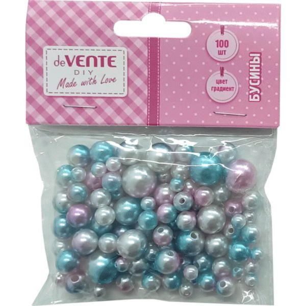 Бусины перламутровые мятно-розовые Green Forest  100шт