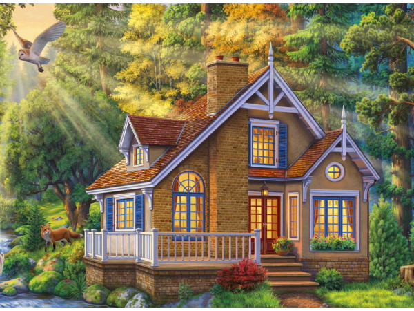 Алмазная мозаика частичная 17*22см Домик мечты