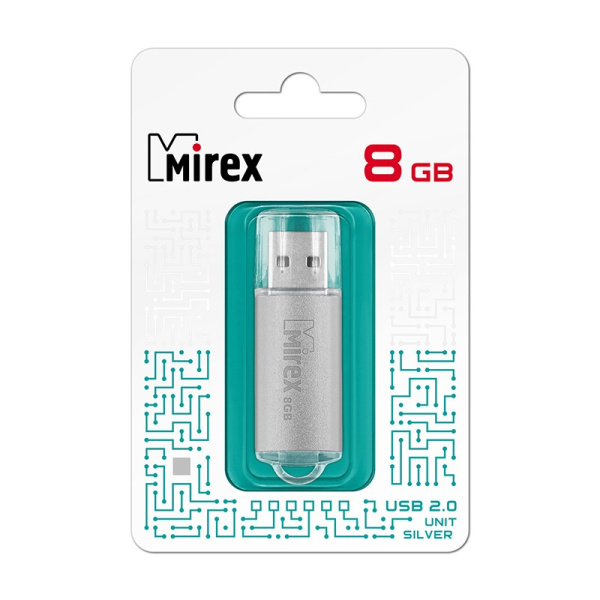 Флэшка  8Gb Unit серебро, метал.корпус