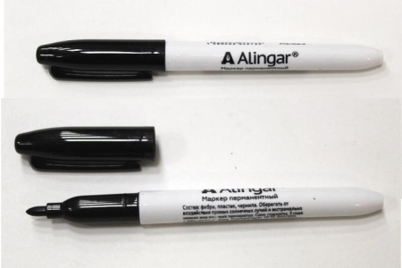 Маркер черный перманентный, острый 1,0мм