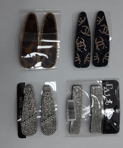 Зажимы д/волос (хлопушки) Стразы