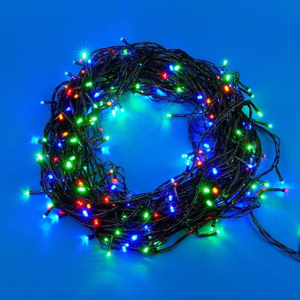 яЭл.Гирлянда 500 LED Мульти прозр. провод реж