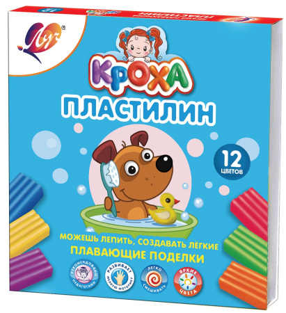 Пластилин плавающий 12 цв.