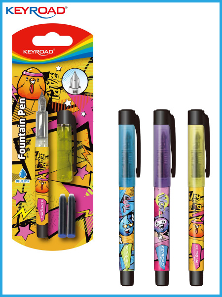 Ручка перьевая Keyroad + 2 картриджа, блистер