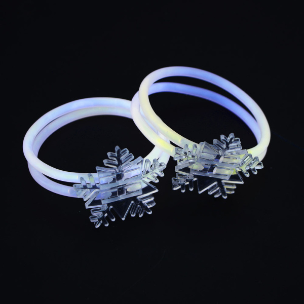 яБраслет со снежинками, неон 2шт