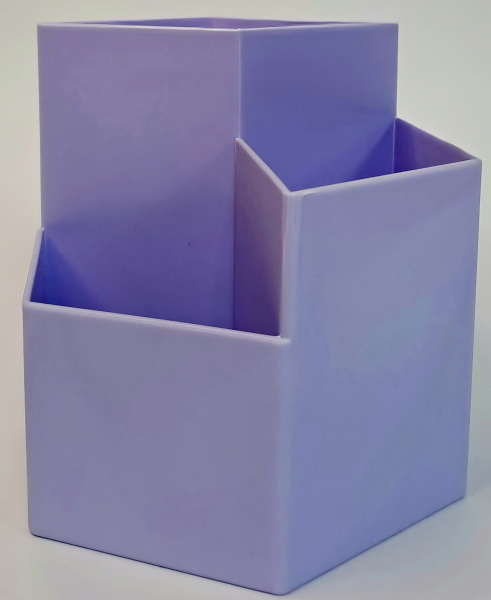 Подставка /канц.принадл. Шестиугольник сиреневый, 3 секции