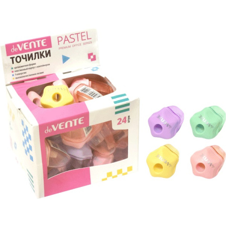 Точилка пластик с контейнером Pastel