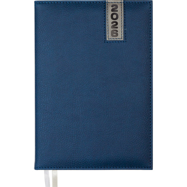 Ежедневник.2026г А5 7Бц Vertical синий, кожзам, поролон, 168л