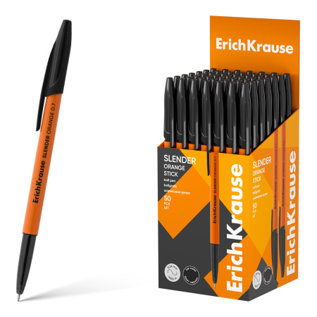 Ручка шарик. EK Slender Stick Orange, черная 0,7мм