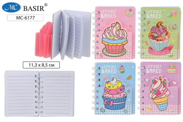 Блокнот/гребень 2в1 А7 7Бц 60л  Десерт, обложка-мини блокнот