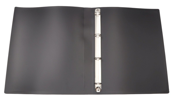 Папка с 4-мя кольцами 27мм чёрная, 0,45мм