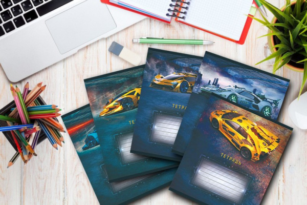 Тетрадь 18л линия Спорткар, выб.лак