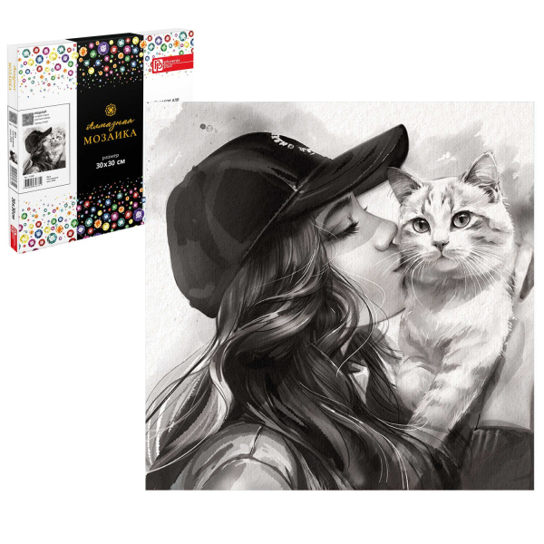 Алмазная мозаика 30*30см Поцелуй