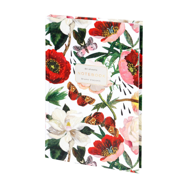 Бизнес-блокнот А5  80л 7Бц Flora. Пионы
