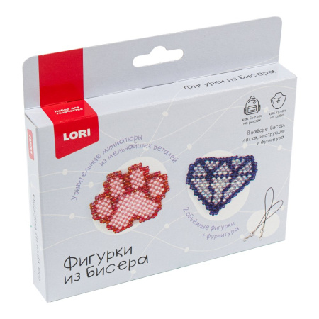 Фигурки из бисера. Брелоки "Алмаз, лапка"