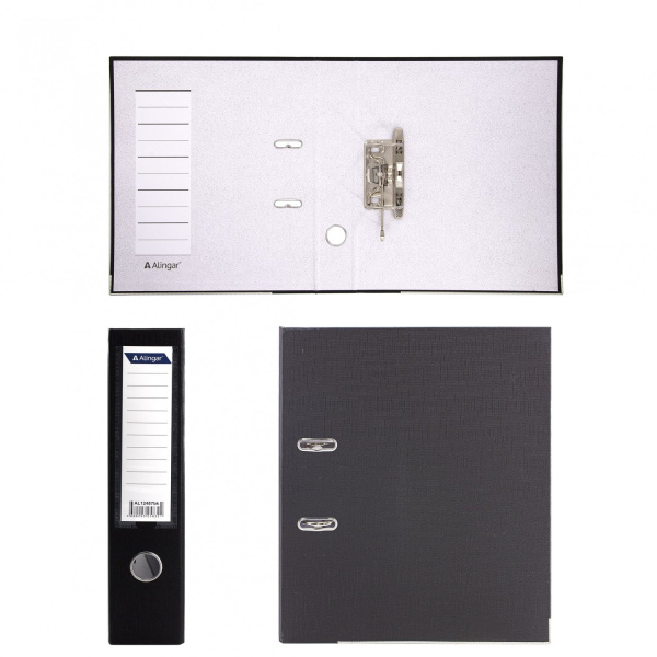 Регистратор 70мм ПВХ черный, метал. уголки