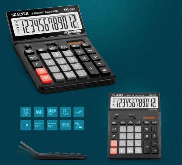 Калькулятор бух. 12разр. дв.пит., регулир.дисплей ^