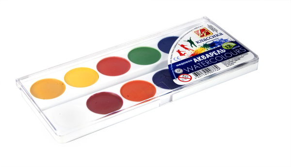 Краски акв. Классика Медовая 12цв. пластик уп. Луч