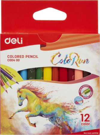 Карандаши .трехгранные ColoRun 12цв. укорочен. АКЦИЯ