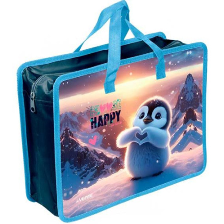 Папка с ручками А4 Happy Pinguin, широкая боковина