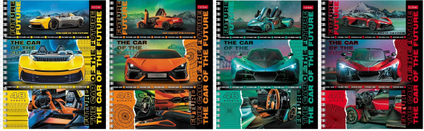 Тетрадь гребень  48л В мире авто, металлиз., 4диз.