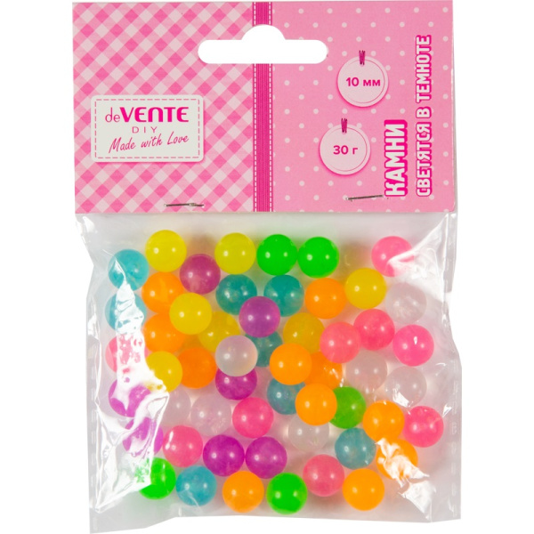 Камни Diy. Звёздные шарики 10мм 30г, свет. в темноте