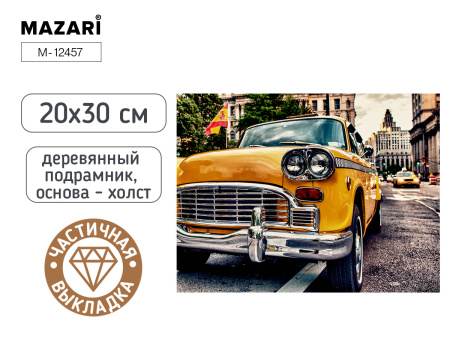 Алмазная мозаика 20*30см Машина, частичная
