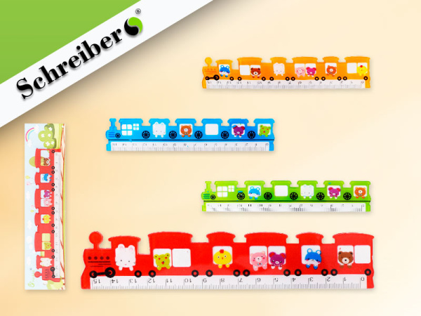 Линейка пластик 15см Паровозик $